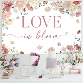 Kreatwow Kreatwow Love in Bloom Bridal Shower Decorations Backdrop Rose Gold Bridal Shower Backdrop Rose Gold Bachelorette Decors Boho Flower Floral Rose Gold Engagement Wedding Bachelorette Party Decorations