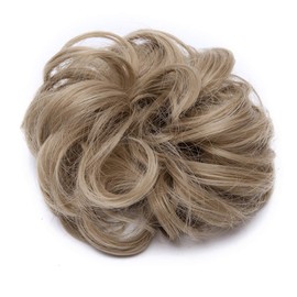 Messy Hair Bun Hair Scrunchies Extensions Curly Wavy Hairpiece Synthetic Chignon for Women Updo Ponytail Bun Extension Dark Blonde