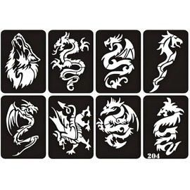 Temporäre Drachen Tattoo Schablone Tattoo Vorlage 8 Drachen Schablonen N.204