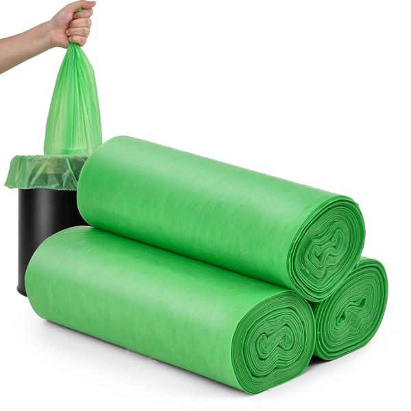 Bolsas de basura fuertes de 2.6 galones – 60 unidades | Forros sin aroma para cubos de basura para cocina, hogar, oficina y recámara, verde, resistente y resistente a desgarros
