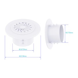 FOCMKEAS Round Air Vent, Adjustable PP Vent Cover, Opening Size 60-70mm(2.4"-2.8"), White Louver Grille Vent Fit for Bathroom, Office, Kitchen Bedroom, Ventilation Use