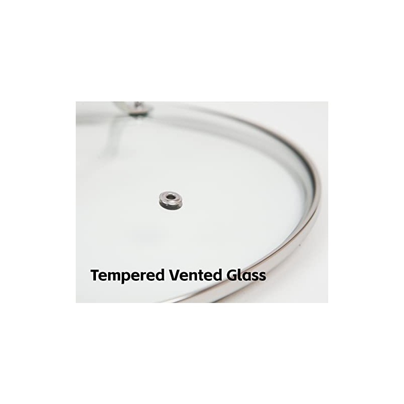 Nuwave 11.5” Tempered Vented Glass Lid, Shatter-Resistant, Oven Safe, Dishwasher