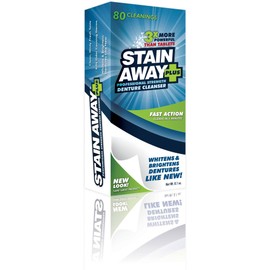 Stain Away Plus Denture Cleanser, 80 Cleanings Each (Pack of 3)
