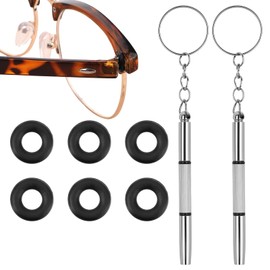 Eyeglass Repair Kits Glasses Grips Hinge Tighteners Eyeglass Frame Grips Eyeglass Temple Tighteners Silicone Hinge Rings Eyeglass Replacement with Screwdriver for Eyeglass Frame