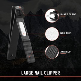 BEZOX 2 Pcs Nail Clipper Set, Wide Jaw Opening Nail Clipper for Fingernail and Toenail, Premium Stainless Steel Sharp Sturdy Finger Nail Clipper