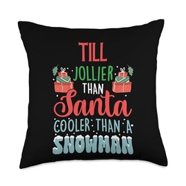 Ice Cold Charisma Christmas Holiday Heat Till Jollier Than Santa Cooler Than Snowman Frosty Throw Pillow, 18x18, Multicolor