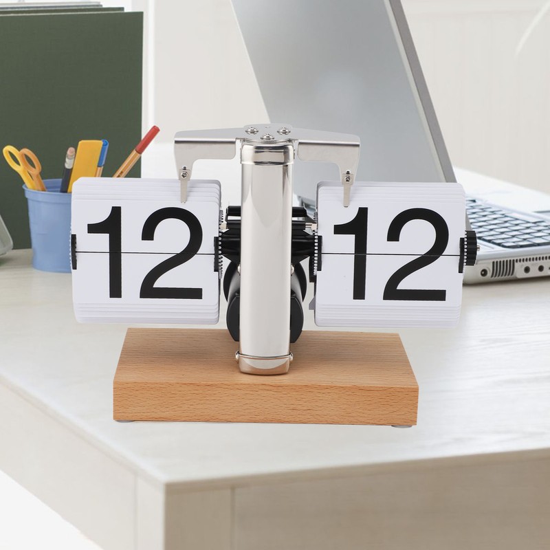 Retro Digital Flip Down Clock Flip Desk Clock Mechanical Battery