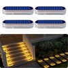 DetarZinLED Solar Step Lights Outdoor Waterproof LED, 4 Pack Warm