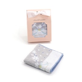JILL STUART 58-3239090 Cuore Towel Handkerchief, Gray, Packaged, Petite Gift, Ribbon, Flower, Approx. 9.8 x 9.8 inches (25 x 25 cm)