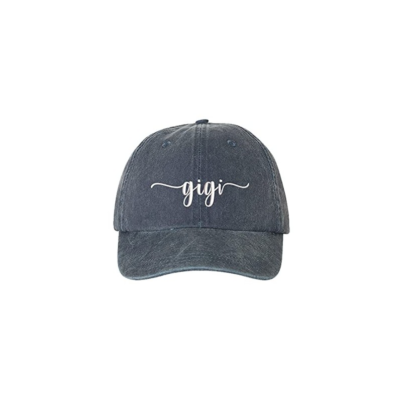 DSY Lifestyle Gigi Washed Embroidered Baseball Hat (Navy)