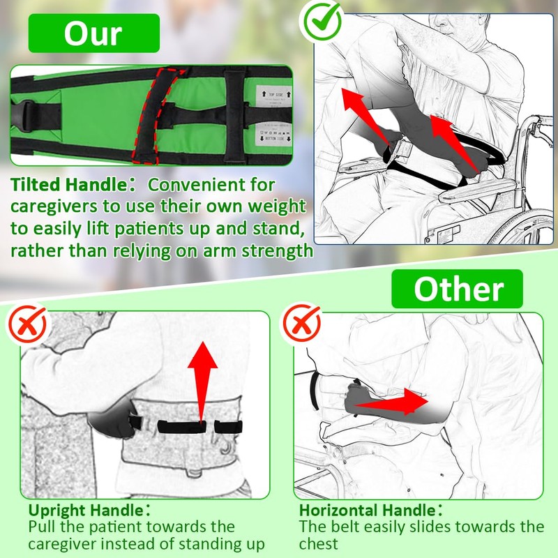 Ehucon Gait Belt for Seniors Transfer Belt Quick Release Buckle,
