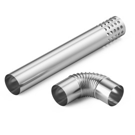 ORBEK Stainless Steel Vent Pipe, Elbow and Horizontal Termination Pipe with Chimney Rain Cap, Compatible with Residential Gas Tankless Water Heater