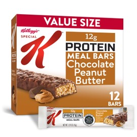 Kellogg's Special K Protein Bars, Meal Replacement, Protein Snacks, Chocolate Peanut Butter, 19oz Box (12 Bars)