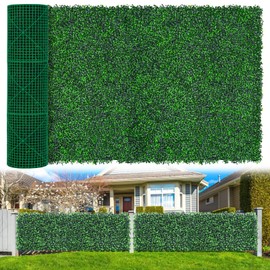 Yangrass Boxwood Roll Panels, 48"x140" Artificial Ivy Privacy Fence Screen, UV-Anti Faux Boxwood Roll Grass Wall Panels for Garden Patio Balcony Privacy