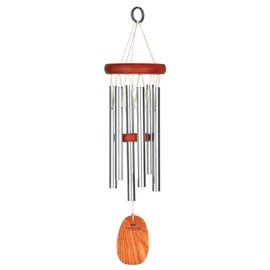 Woodstock Wind Chimes Amazing Grace Chime Silver Small (16") Outdoor Decor for Garden, Patio, Porch, Memorial and Sympathy Gifts (AGSS)