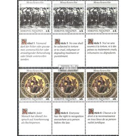 UN - Vienna 96-97 Six block (complete.issue.) fine used/cancelled 1989 Human Rights (Stamps for collectors) painting