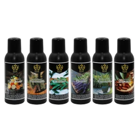 HAF® Saunaaufguss Konzentrat Set Zarte Sinne | 6 x 100 ml Saunaduft mit Citro Orange, Eukalyptus, Fichtennadel, Lavendel, Lemongras, Sandelholz | Saunaöl aus 100% natürlichen ätherischen Ölen