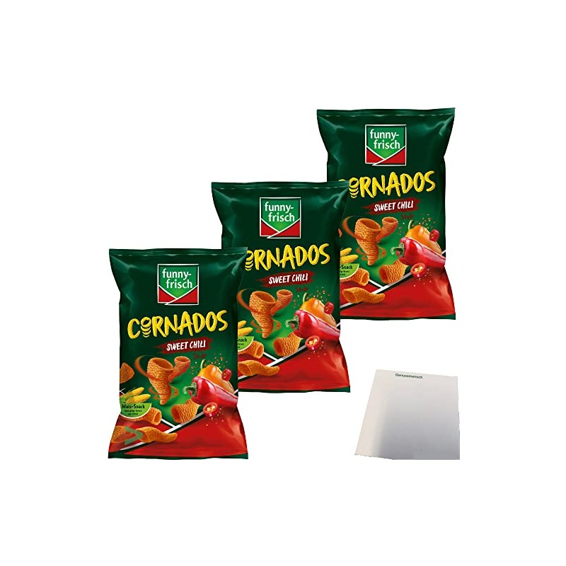 Funny Fresh Cornados Sweet Chili Crispy Corn Snack Pack of