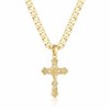 THE BLING KING New Gold-Plated Filigree Cross Pendant with 22-Inch