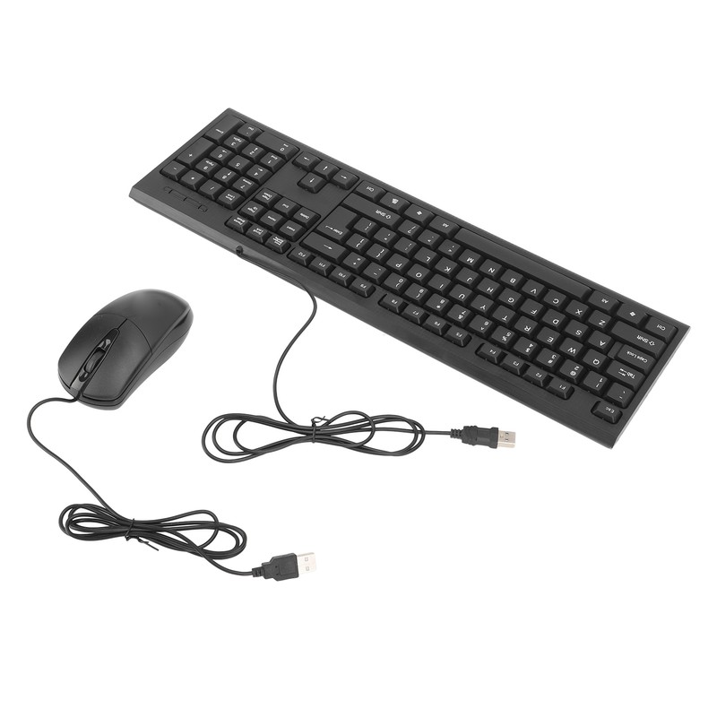 Keyboard and Mouse Combo Black Waterproof 104 Keys Anti Slip