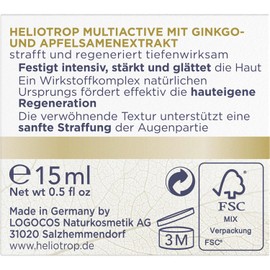 Heliotrop Eye Cream for Demanding, Mature Skin, Facial Care with Hyaluronic Acid, Ginkgo Extract and Ceramides, Multiactive Eye Care, 1 x 15 ml | WTC: done