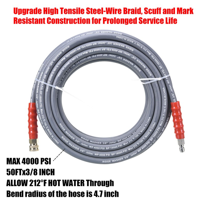 RIDGE WASHER Pressure Washer Hose 50 Feet X 3/8 Inch