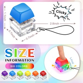 Taiyin 6 Pcs Decompression Toys Keyboard Clicker Toy Keyboard Cube Mechanical Key Button Stress Relief for Adult Gifts to Relief Pass Time(Rainbow Color)
