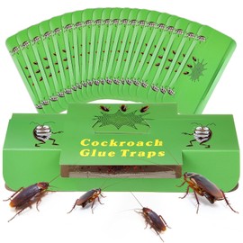 Qualirey 20 Pack Roach Traps, Roach Traps Indoor Sticky with Cockroach Bait, Cockroach Glue Trap Long Lasting and Non Toxic, Children and Pet Friendly, for Home, Kitchen, Bathroom, Storage Room
