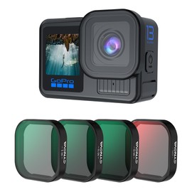 CYNOVA Go Pro Hero 13 Black Filter Set, 4-Pack Black (CPL/ND8/ND16/ND32) for Go Pro 13 Accessories, Neutral Density Polarising Lens Filter Kit for Go Pro 13 Black