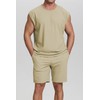 Cakulo Mens Summer 2 Piece Outfits Sleeveless Muscle Tank Tops