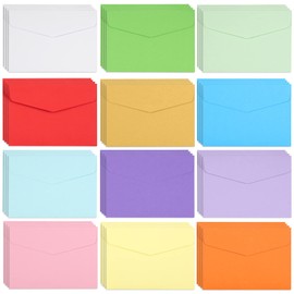 120 Pcs Mini Small Envelopes Cute Lovely Coloured Small Envelopes Mini Cards and envelopes Colourful envelopes White Blank Cards for Christmas, Thanksgiving, Wedding, Birthday Party Supplies