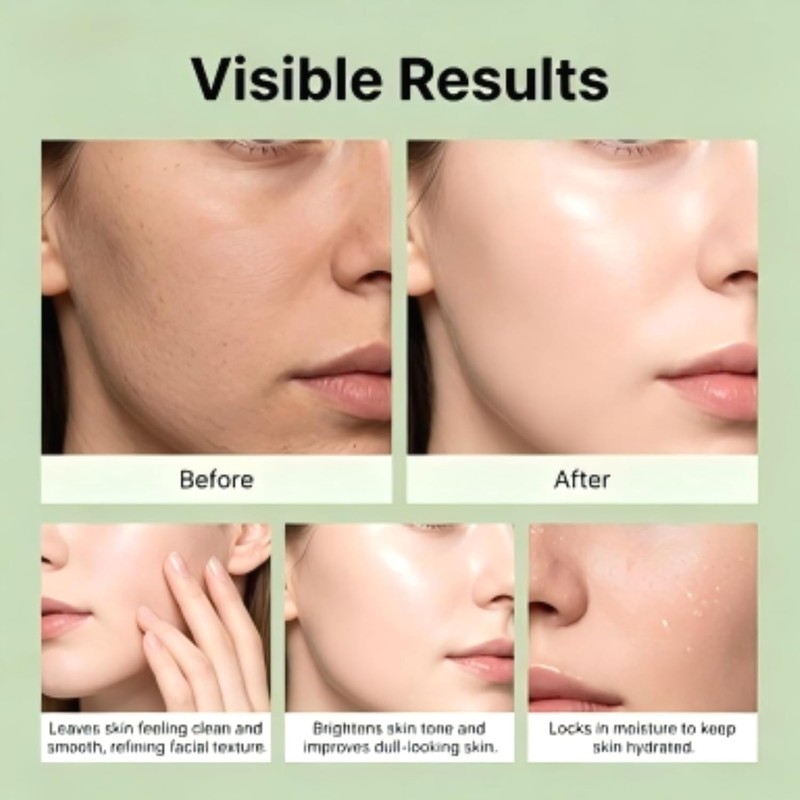 Gel Exfoliante Facial con Té Verde y Triple Enzima, Hidratante