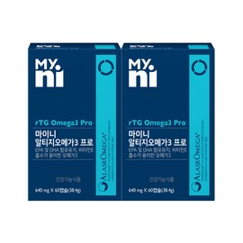 Myny Altige Omega3 Pro Clean Alaska Ultra Small 1000mg 60 capsules, 2 units / 마이니 알티지 오메가3 프로 청정 알래스카 초소형 1000mg 60캡슐, 2개