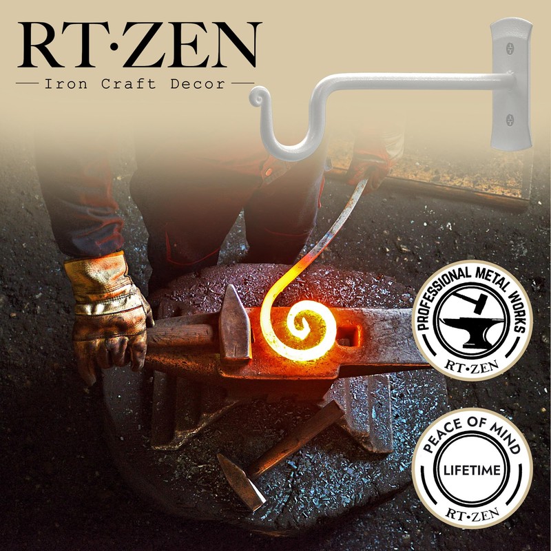 RTZEN Plant Hangers Outdoor or Indoor - Wrought Iron Metal