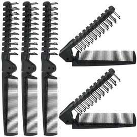 5Pcs Foldable Brush Comb, Travel Folding Hair Comb Anti-Static Plastic Portable Double Headed Massage Head Brush for Men Women
