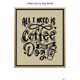 Unbranded Coffee and my dog blanket pattern,50x60"