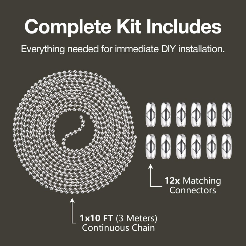 SmoTecQ 10 Feet (120 Inch) Ceiling Fan Pull Chain Extension