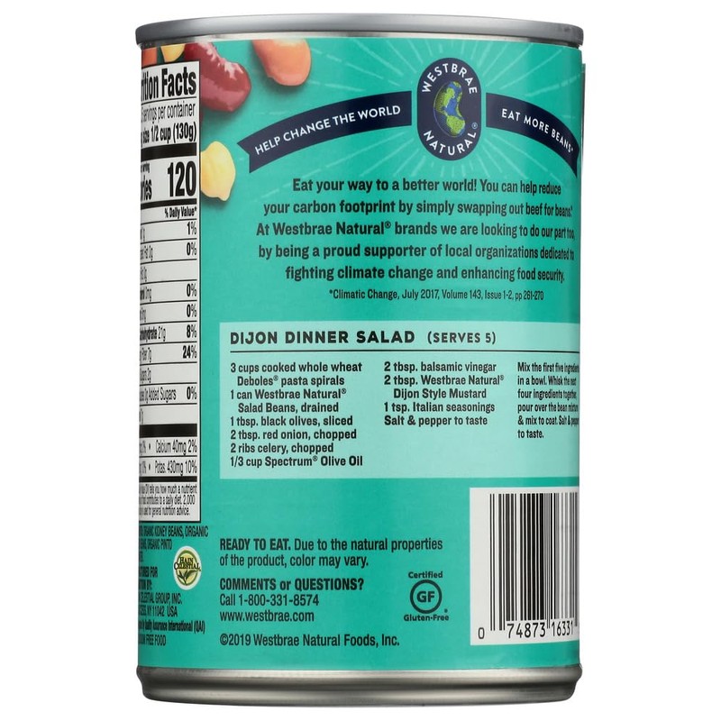 Westbrae Organic Salad Beans-15 Oz-3 Pack