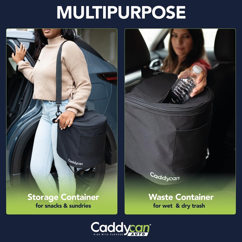 Caddycan Auto - Car Trash Can with Lid | Compact,