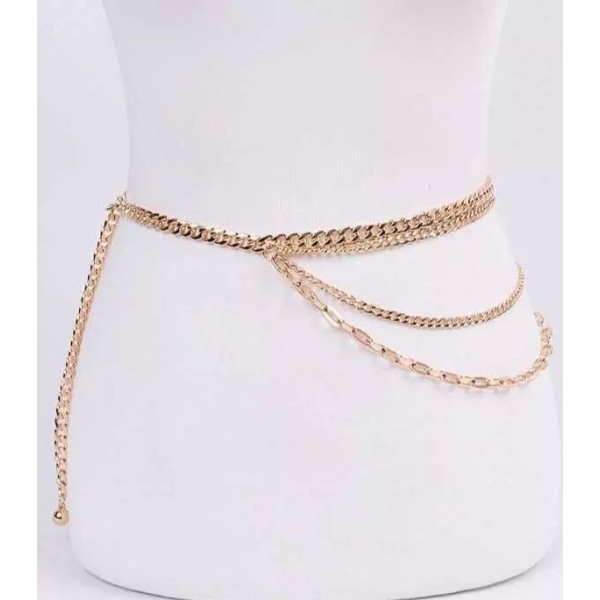 Unbranded BNWT Brand New Fashionshion Layered Gold Chain Belt