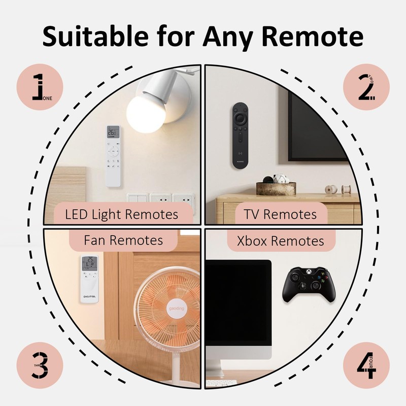 Vaszu Remote Control Holder Magnetic Wall Mount Self-Adhesive, 6 Pack