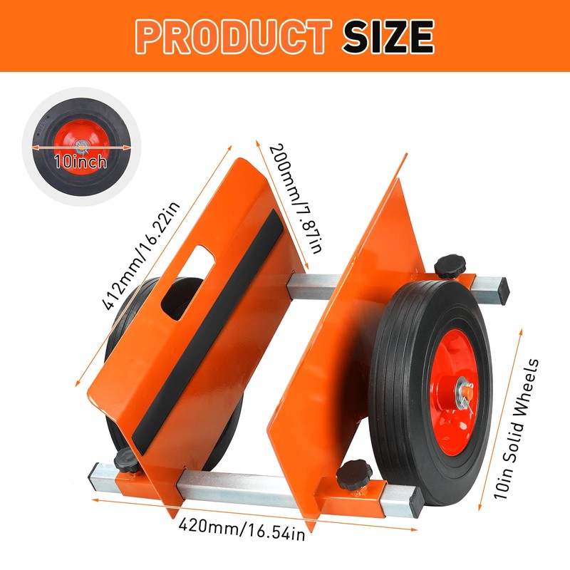 Heavy Duty Panel Dolly 1100LBS Capacity Door Cart with 10"
