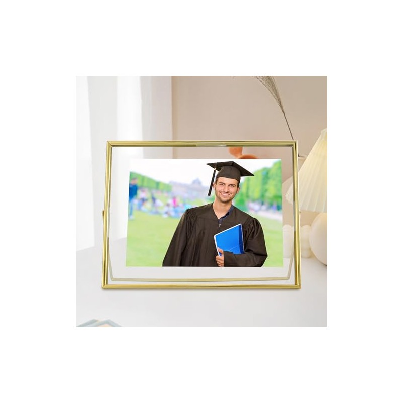 Gold Floating Frame, 8"x10", Horizontal, 2 Conjunto, Para Imagen 7x9,