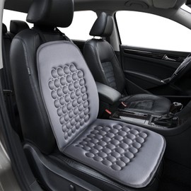 FREMONT AUTO Car Seat Cover Breathable Seat Protector- Made with Premium Polyester Fiber and Massage Magnet Bubble Cushion -Adjustable for Cars Truck SUV Vans, Airbag Compatible (Gray 1PC)