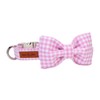 (S, Pink grid) - Lionet Paws Dog And Cat Collar