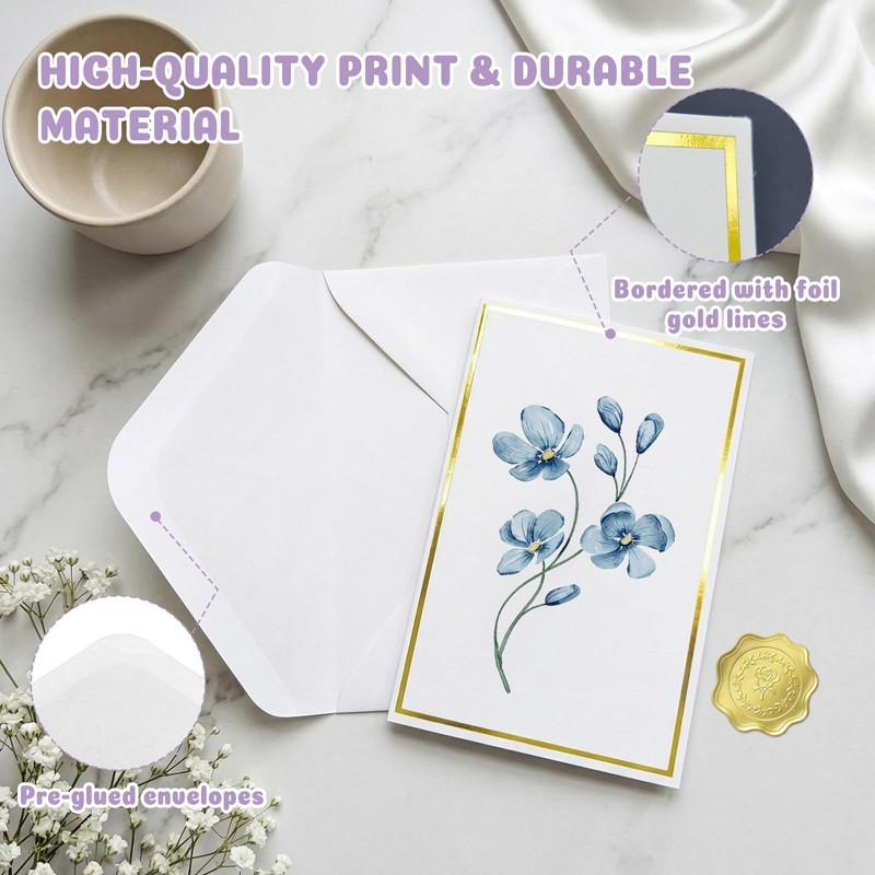 Tlenpo 40 Pack Blank Cards with Envelopes & Stickers