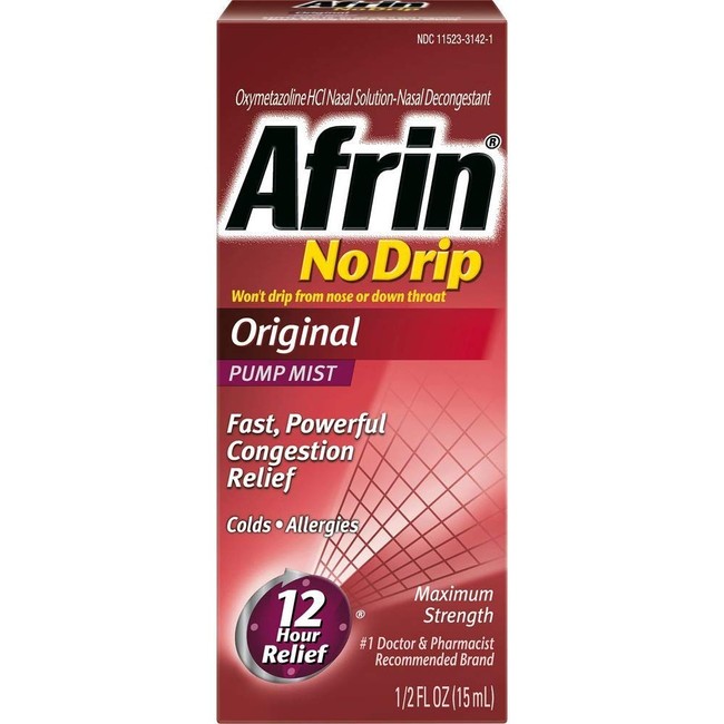 Afrin No Drip Pump Mist Original - .5 oz, Pack of 5
