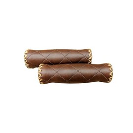 Michael Blast Vintage Leather Handlebar Grips for Mountain/Electric Bike, Ergonomic & Lightweight, 2 cm Inner Diameter, 12.5 cm Length, Brown