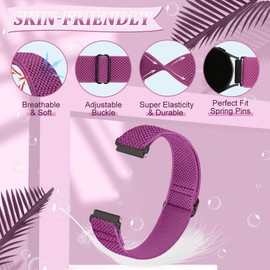 Vodtian Elastic Watch Straps 16 mm 18 mm Quick Release Nylon Loop Bracelet Adjustable Breathable Sports Replacement Strap for Men and Women