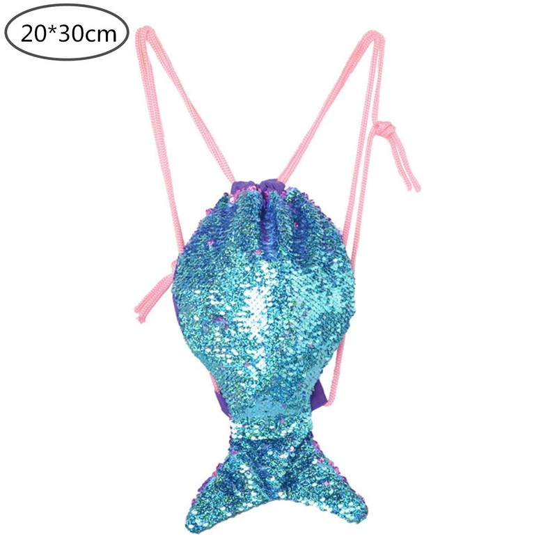 Magic Mermaid Tail Sequins Backpack Mermaid Drawstring Magic Reversible Sequins